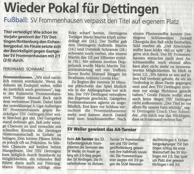 Schwäbisches Tagblatt 27.07.2015