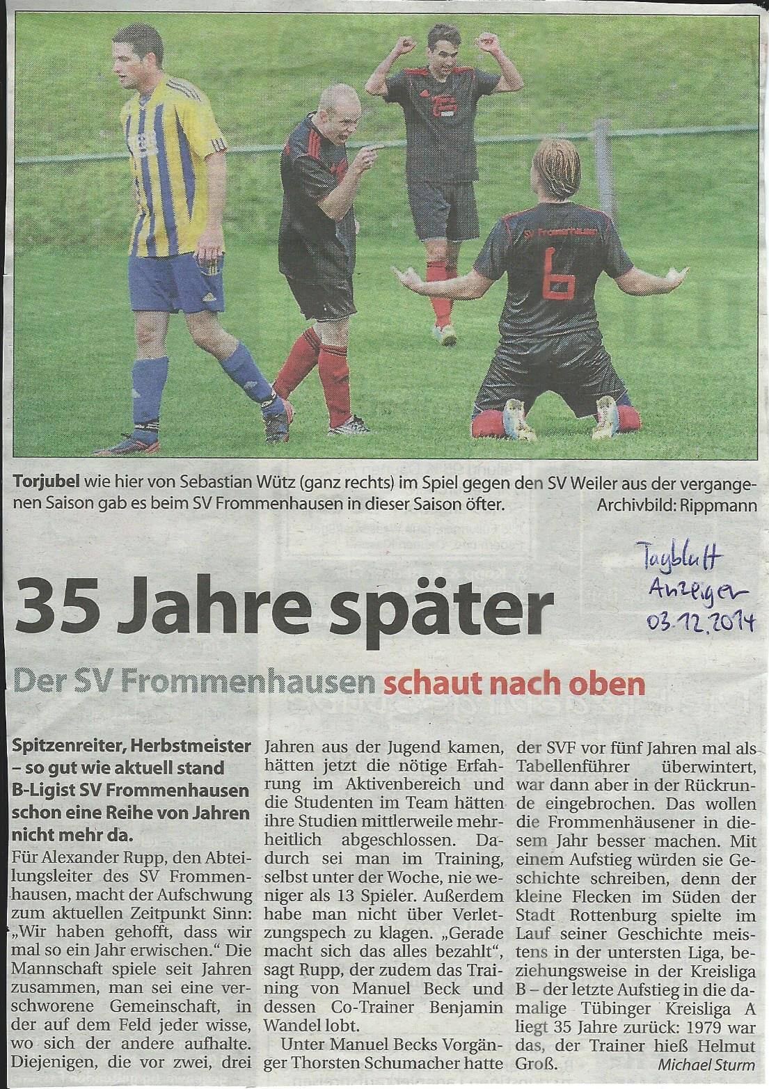 Schwäbisches Tagblatt 03.12.2014